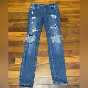 Garage dark blue low rise skinny jeans size 5